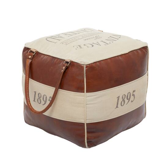 Brown Canvas Rustic Stool